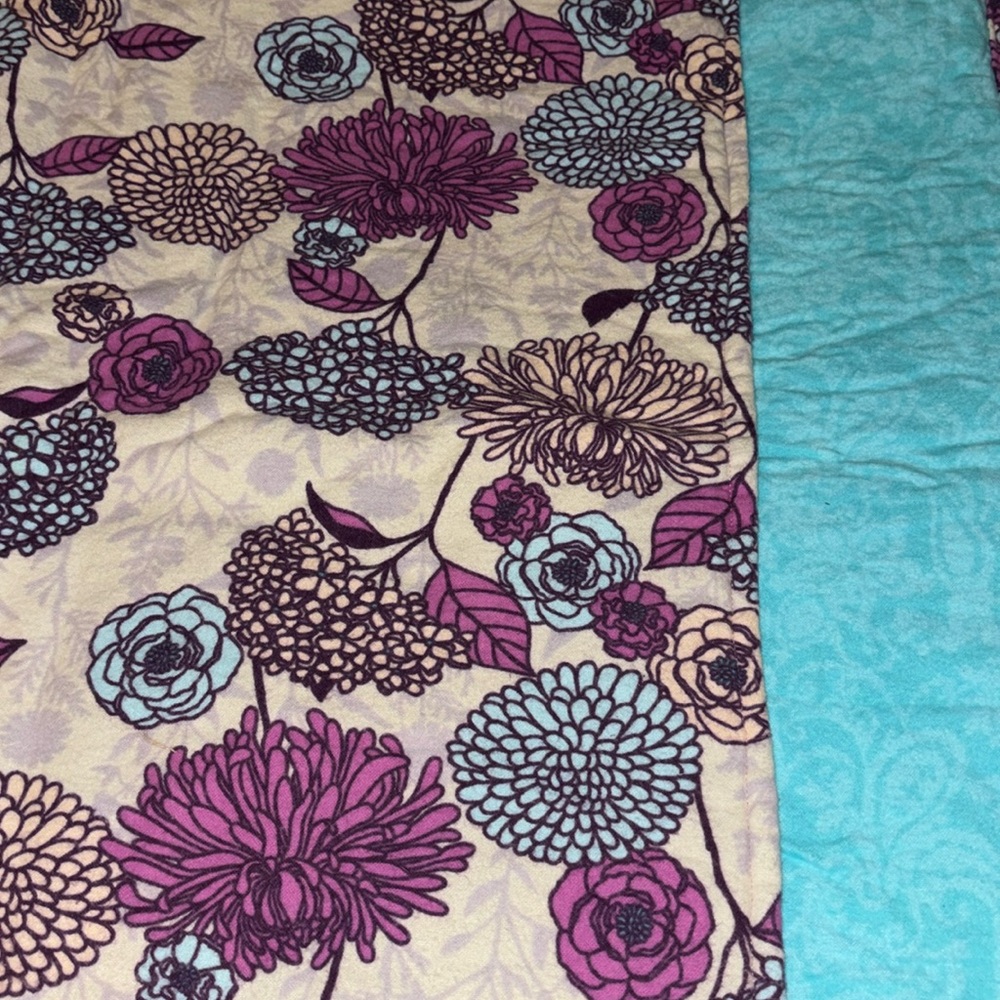 31” x 39” floral flannel baby blanket